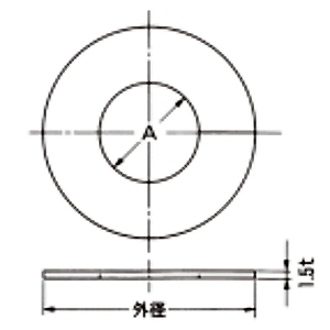 A10694 ビニプレートのり付(ミラー)(配管貫通部用化粧プレート)の寸法図