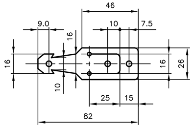 A10863 ボイドストッピ(配管、配線箇所の型枠材)の寸法図