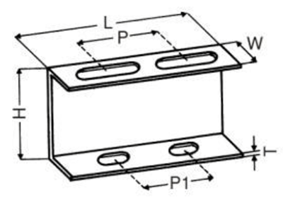 A12171 ステン スペースマン(床配管、立て配管用の支持架台)(*)の寸法図