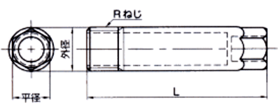 A12178 AプラグL (管端防食管継手用プラグ)の寸法図