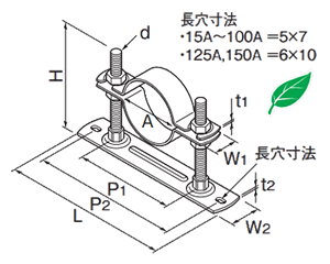 鉄 スーパーSレベルバンドSGP用 (昭和コーポレーション品)の寸法図