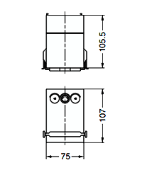 昇降装置コントロールユニットTR-2B スタンダードタイプの寸法図