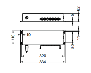 昇降装置 コントロールユニットTR-SL-2Sの寸法図