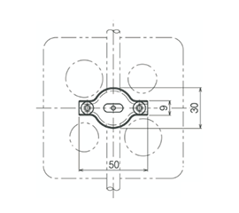 ネグロス 吊りボルト・丸鋼用ボックス支持金具 (TPC)の寸法図