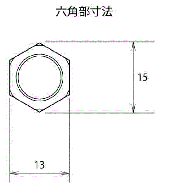 ミヤナガ デルタゴンビット 六角軸ビット ロング (DLHEX)の寸法図