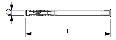フィッシャープラグ SXSタイプ (樹脂製プラグ)の寸法図