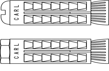 カール ボルトプラグ(鉛製プラグ)(鉄ねじ)の寸法図