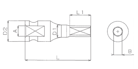 アサヒグッドスクリュー メネジ施工用ソケット(AGSM-SK)(差込口12.7)の寸法図