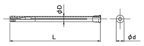 コニシ CPアンカーピン(モルタル層やタイル仕上げ層浮き部用)CPEの寸法図
