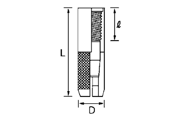 鉄 シーティーアンカーCTタイプ (メネジ内部コーン式)の寸法図