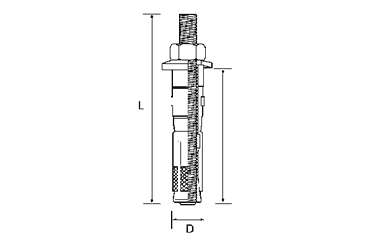 鉄 サンビックアンカー NSLタイプ(おねじダブルコーン式)の寸法図