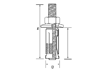 鉄 サンビックアンカー NTタイプ(コーンナット式)の寸法図