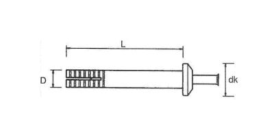 鉄 オールアンカー Tタイプ (芯棒打込式)の寸法図