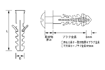 オールプラグ MGタイプ (樹脂製プラグ)の寸法図