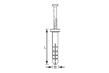 オールプラグ SPSタイプ(本体：ナイロン製プラグ／ビス：鉄製)の寸法図