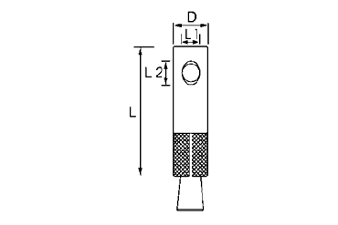 鉄 石引アンカー WAタイプ (ワイヤー取付け用穴付)(サンコーテクノ)の寸法図
