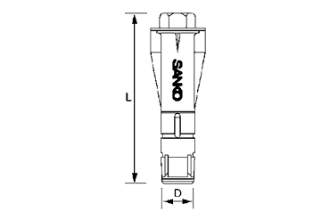 サンコーテクノ エーエルシーアンカー AXタイプ(ALC用メネジタイプ)(一般品)の寸法図