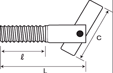 鉄 ITハンガー ITタイプ(中空壁用オネジ)の寸法図