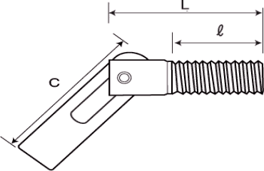 鉄 ITハンガー ITUタイプ(中空壁用オネジ)(薄物用)の寸法図