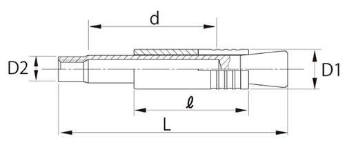 鉄 スリーブ 打込み式 セパアンカー(SPA/型枠止め 丸セパ)(サンコーテクノ)の寸法図