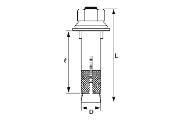 鉄 トルコンアンカー VMタイプ (テーパーボルト式)自販機専用(サンコーテクノ)の寸法図