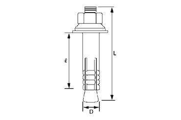 鉄 トルコンアンカー TCCタイプ (テーパーボルト式)(サンコーテクノ)の寸法図
