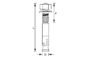 鉄 トルコンアンカー TCWタイプ(ウェッジ式)(サンコーテクノ)の寸法図