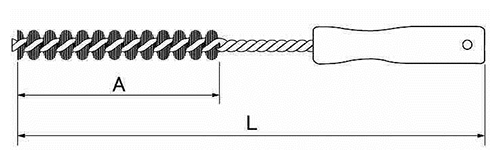 金属製ワイヤーブラシ(ケミカルアンカー用)(Wタイプ・手動用)(工具)の寸法図