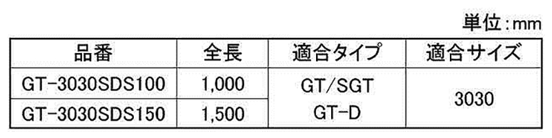打ち込み棒 GT3030用ロング (ハンマードリルSDS用) (工具)の寸法表