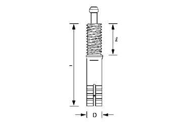 鉄 オールアンカー CFタイプ (おねじ芯棒打込式)(面一施工用)の寸法図
