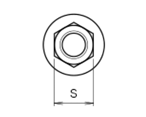 鉄 アンカー用座金付ナット(セレート無し)BN(サンコーテクノ)の寸法図