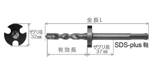 サンコーテクノ イージーアイドリル ストッパー付き(EZI-SDS)の寸法図