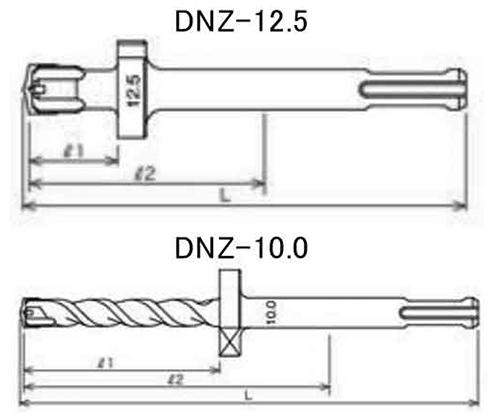 サンコーテクノ ザグリドリル (DNZ規格)の寸法図