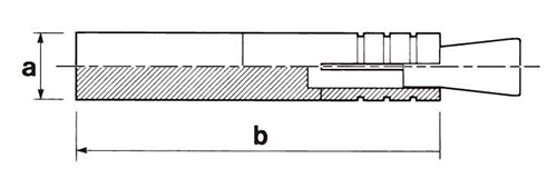 鉄 ホーク溶接用(ウエルド)アンカー(TSW)(本体打込み式)(KFC製)の寸法図