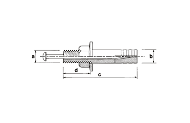 鉄 ホーク・ストライクアンカー (おねじ芯棒打込式)(KFC製)の寸法図
