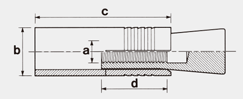 鉄 ホーク・スリーブアンカー(おねじスリーブ打込式)(CA)(KFC製)の寸法図