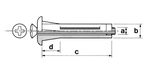 樹脂 ホーク・ツイストナイロンアンカー(NT/鉄ビス)(KFC製)の寸法図