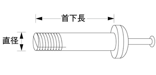 鉄 ベストアンカー(Tタイプ/丸頭)(芯棒打込式)(ディコム製)の寸法図
