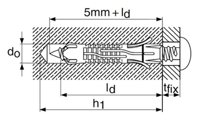 樹脂製 プラグアンカー(HUD)(日本ヒルティ)の寸法図