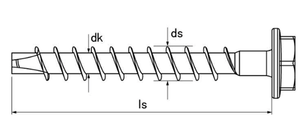 鉄 ヒルティ スクリューアンカー (六角頭/ネジ固定式金属系アンカ)(HUS3-H6)の寸法図