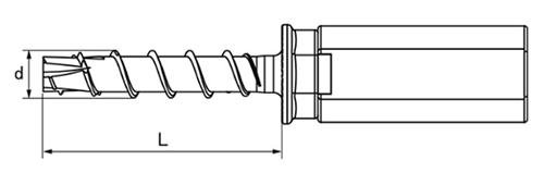 鉄 ヒルティ アンダーカット方式ねじ込み式金属系アンカー(高ナット付)(HUS3-I Flex SC)の寸法図