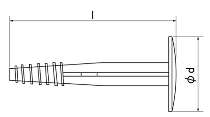 樹脂製 ヒルティ 断熱ファスナー(断熱材の留付け)(IDP)の寸法図