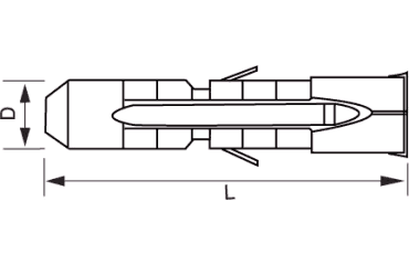 ロブテックス製モンゴ マルチプラグ (樹脂プラグ)の寸法図