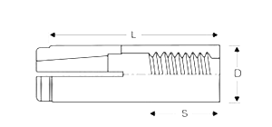 鉄 エヌパット プッシュアンカー(メネジ内部コーン式)(PU)の寸法図