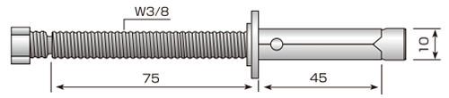 鉄 ブレスアンカーWタイプ(通し斜め部材取付け用)(トルシア形高力雄ねじタイプ)エヌパット品の寸法図