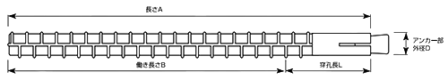 エヌパット 鉄 差筋アンカーコンパクト(RBC)(打込棒不要)(*)の寸法図