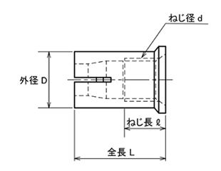 鉄 ユニカ PCアンカー (PC板専用)(メネジ内部コーン式)(PC)の寸法図