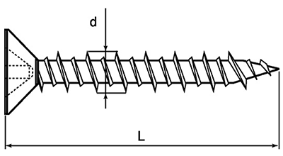 鉄 ノンプラビス(+)皿頭(振動ドリル付)の寸法図