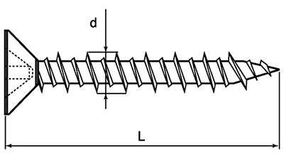 鉄 ノンプラビス(+)皿頭(付属ドリル無)の寸法図