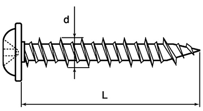 鉄 ノンプラ(+) ナベ頭ワッシャーヘッドWHの寸法図